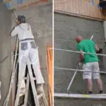 Außenputz an Neubau mit Gerüst